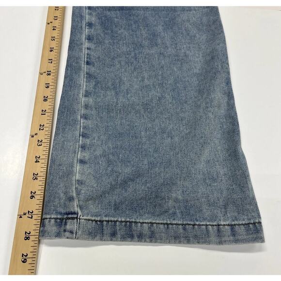 Cider Women's High Rise Pleated Wide Leg Jeans Size Small 26X28 Light wash 90s - Picture 11 of 13